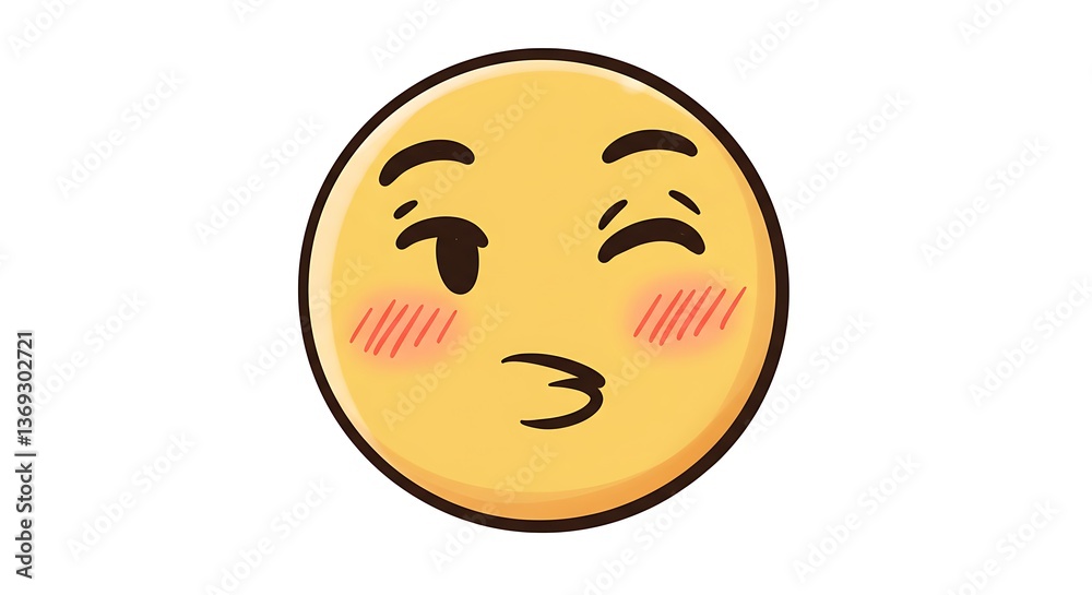 Winking Emoji with Kiss Face Expressing Flirty and Playful Mood Winking Emoji with Kiss Face Expressing Flirty and Playful Mood