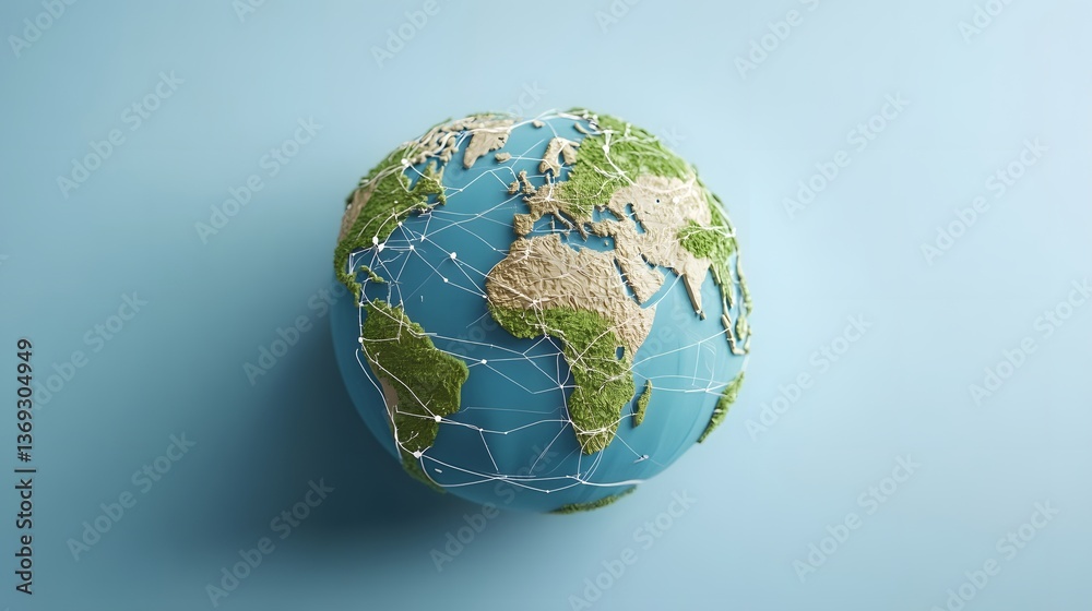 Global Network Connections A 3D model of Earth showing interconnectedness Global Network Connections A 3D model of Earth showing interconnectedness