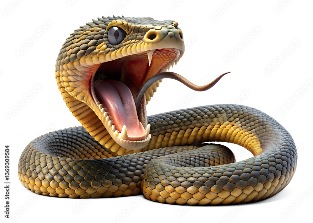 Obraz premium snake on white background