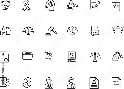 Law And Justice Icons Bundle.