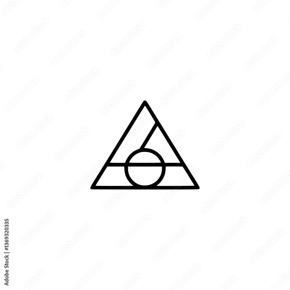 Geometric Minimalist Abstract Symbol on White Background Geometric Minimalist Abstract Symbol on White Background