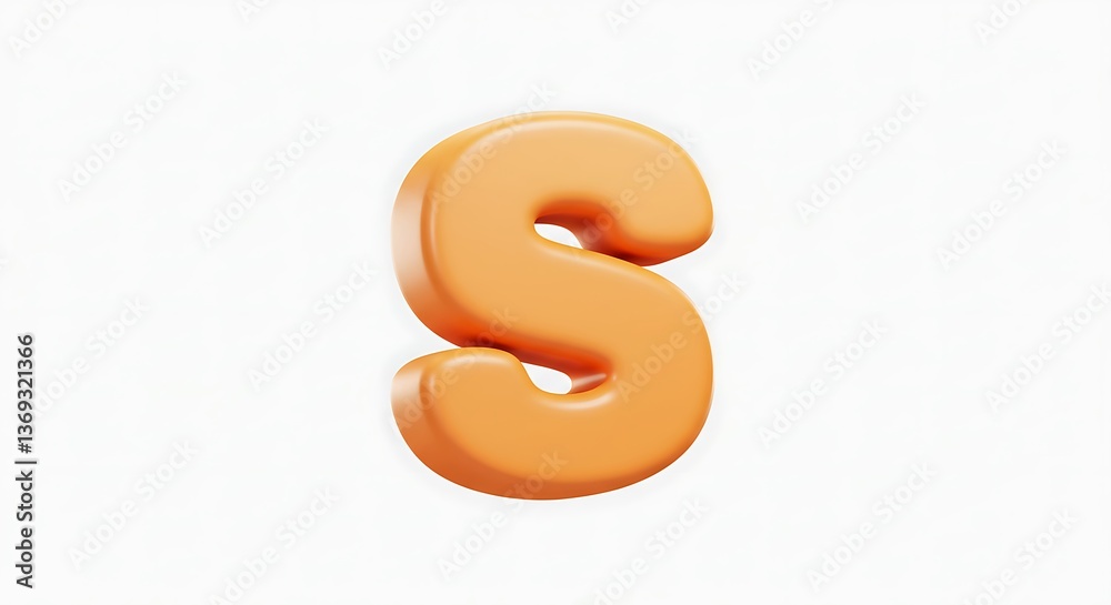 Isolated Orange Letter S Rendered in 3d on a White Background Isolated Orange Letter S Rendered in 3d on a White Background