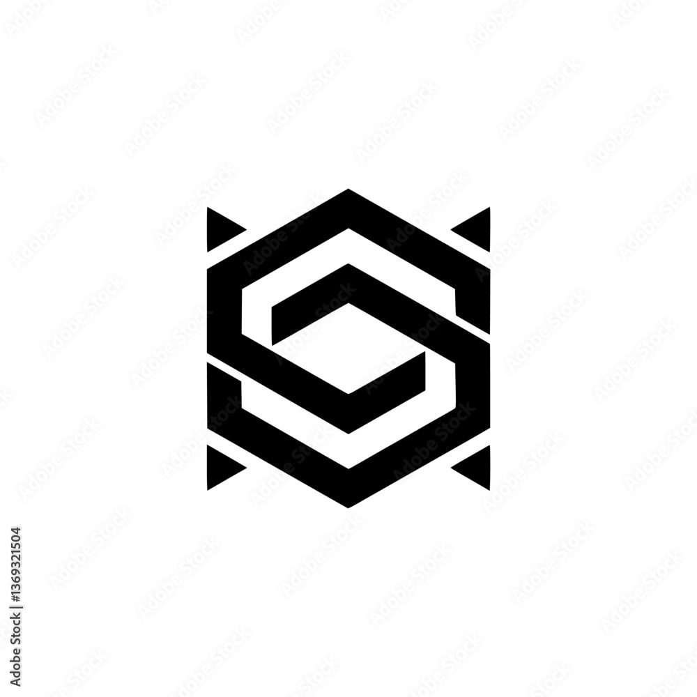 Abstract Black & White Geometric Logo Design Abstract Black & White Geometric Logo Design