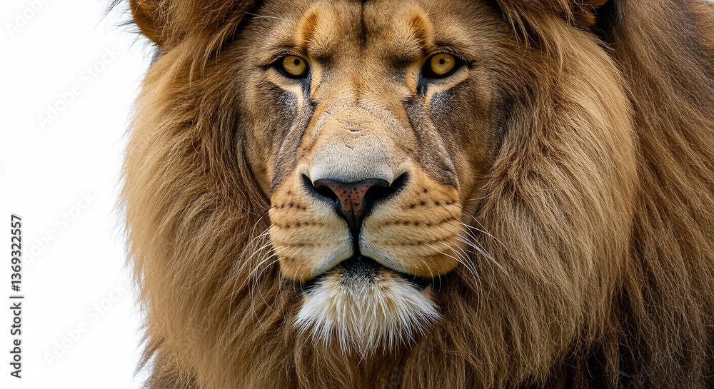 Fototapeta premium Majestic Lion Portrait: A Close-Up of a King