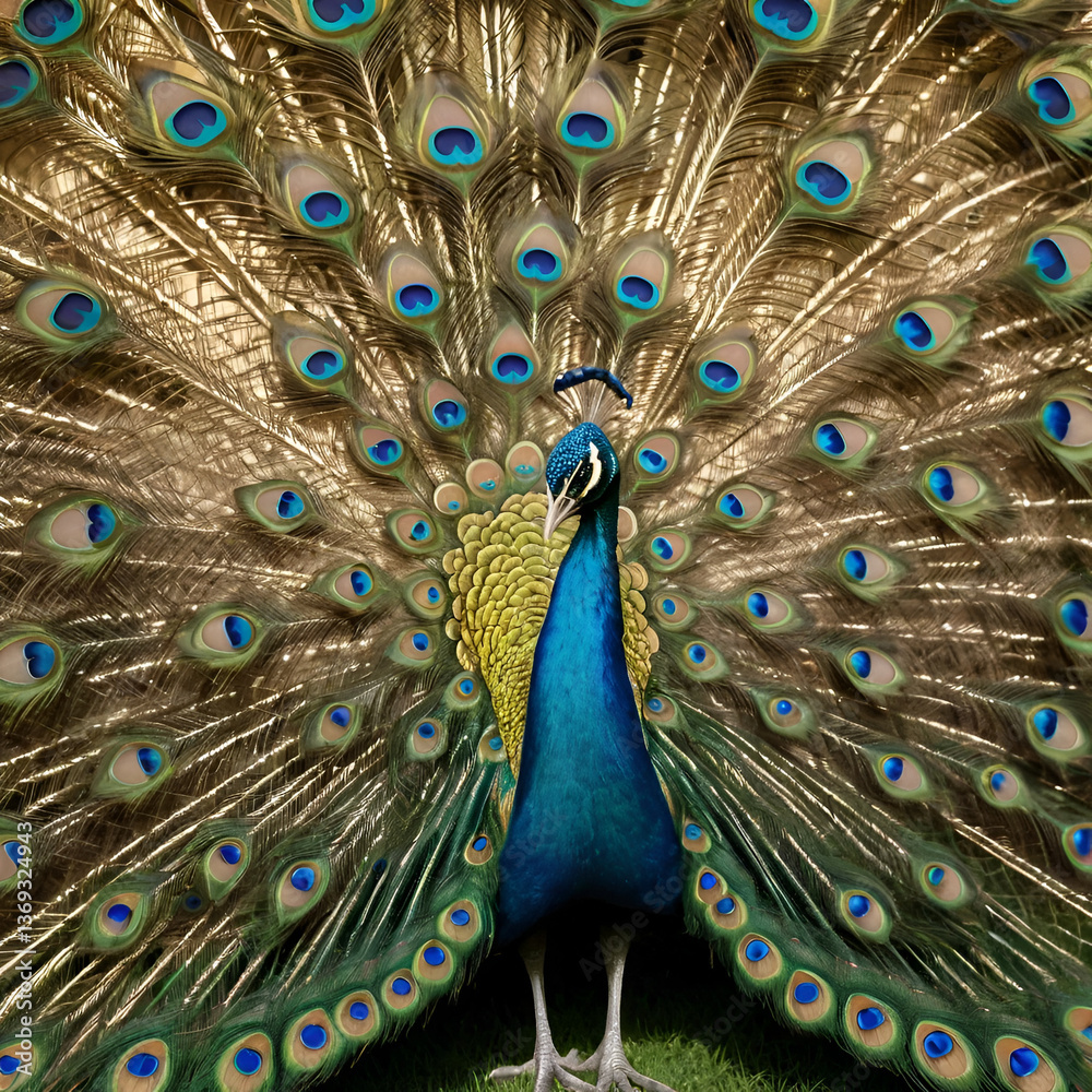Obraz premium Majestic Colorful Peacock in a Enchanting, Generative AI