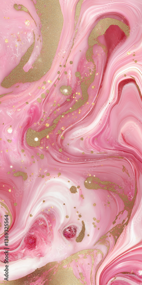 Obraz premium Pink and Gold Marble Texture Abstract Swirl Background for Phone Wallpaper