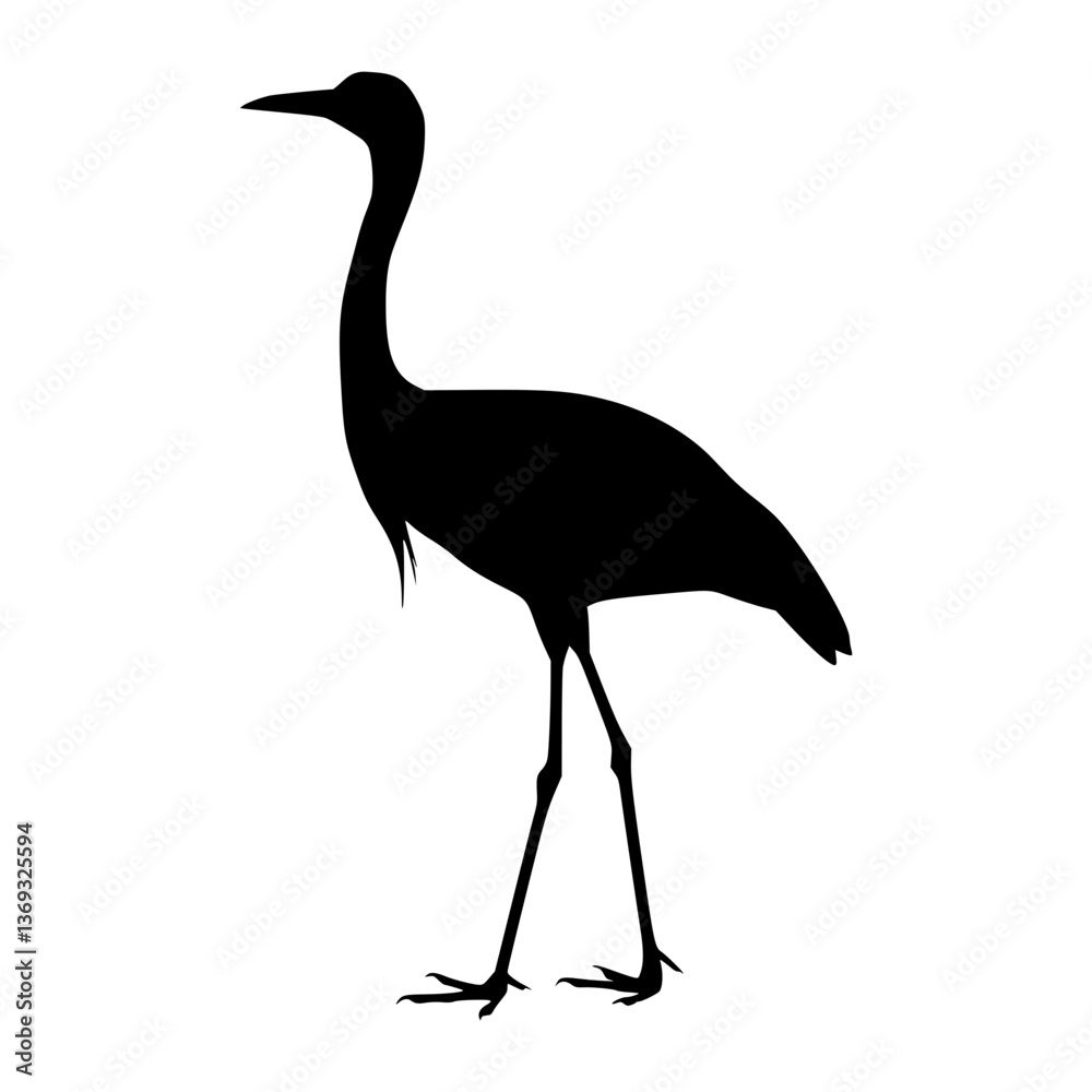 Fototapeta premium Crane Silhouette - Elegant Bird Icon
