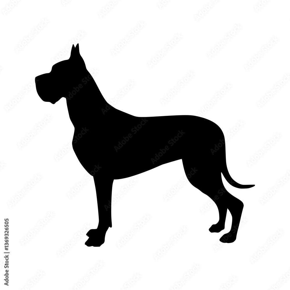 Fototapeta premium Great Dane Silhouette - Vector Animal Icon