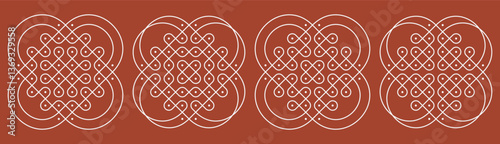set of Indian traditional folk art vector illustration. home decor patterns. 