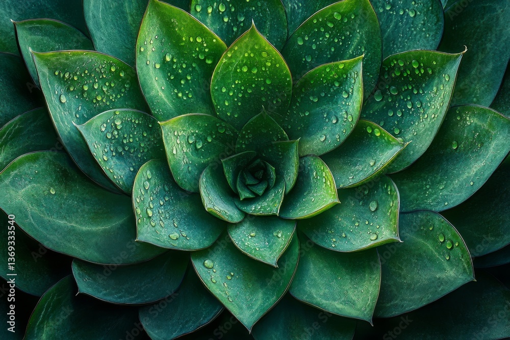 Fototapeta premium Closeup of green succulent plant with detailed texture