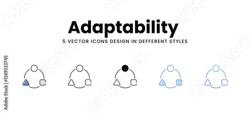Adaptability  vector icons set stock illustration
