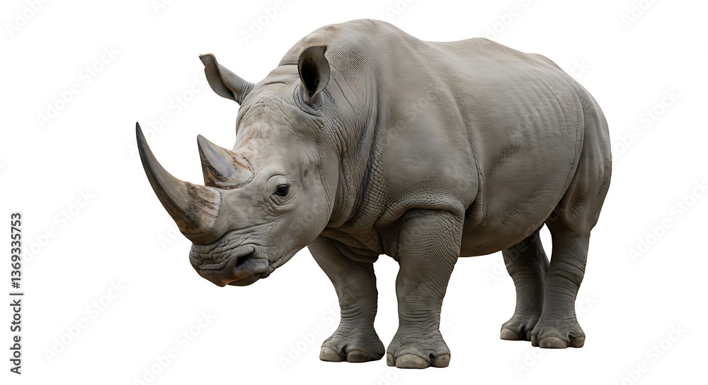Fototapeta premium Majestic White Rhinoceros: A Powerful Symbol of African Wildlife