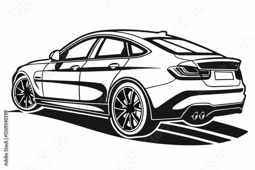 logo, black silhouette of car