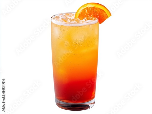 Wallpaper Mural Tall glass of refreshing orange juice with a vibrant slice, citrus delight Torontodigital.ca