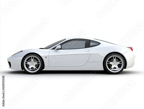 White sports car on white, a study in minimalist automotive photography sleek