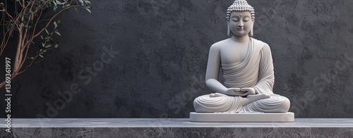 Panel kuchenny z motywem Serene Buddha Statue Meditation and Mindfulness