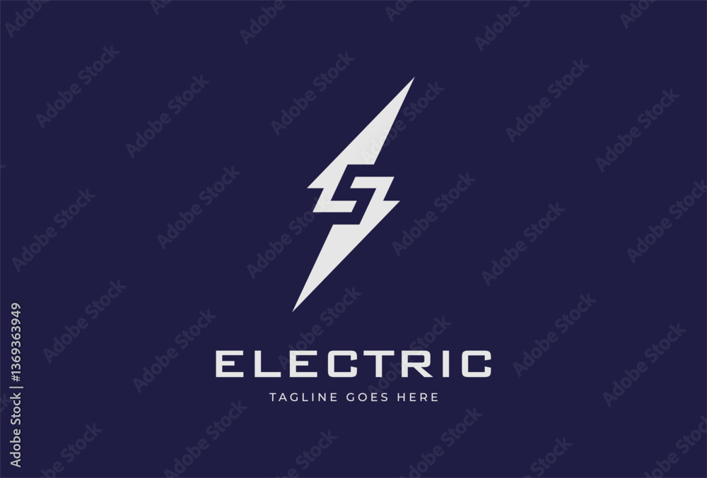 Electric Logo. Tunder bolt with negative space letter S inside. thunder bolt design logo template. vector illustration