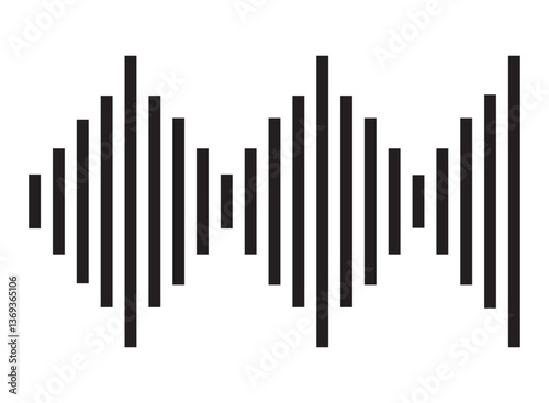 Photography Music soundwave, equalize audio icons set