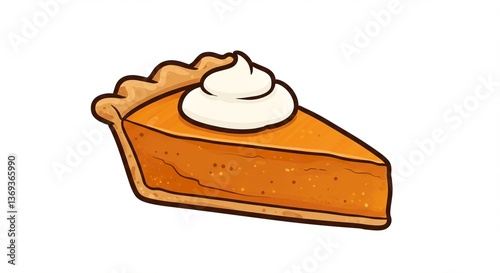 Delicious Pumpkin Pie Slice with Whipped Cream Thanksgiving Dessert