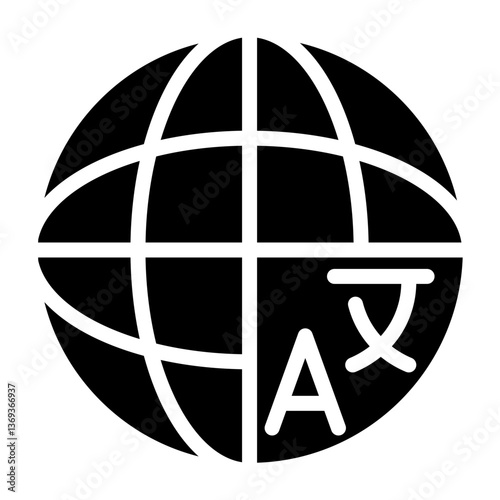 Multilingual Assistant Vector Glyph Icon Design