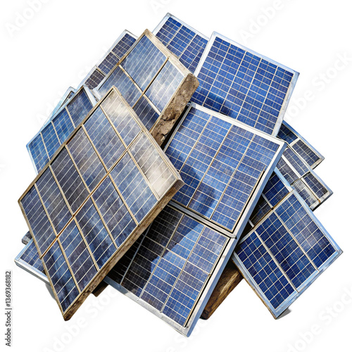 solar panels on white background