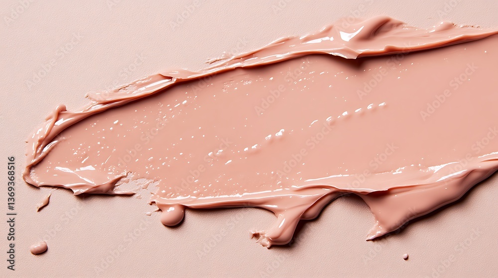Swirled peach colored cosmetic cream sample Swirled peach colored cosmetic cream sample