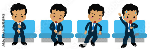 Sleeping Commuter Missing His Stop on the Train – Businessman Oversleeping
