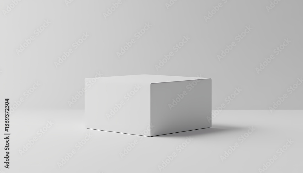 White Cube Background Minimalist Product Display