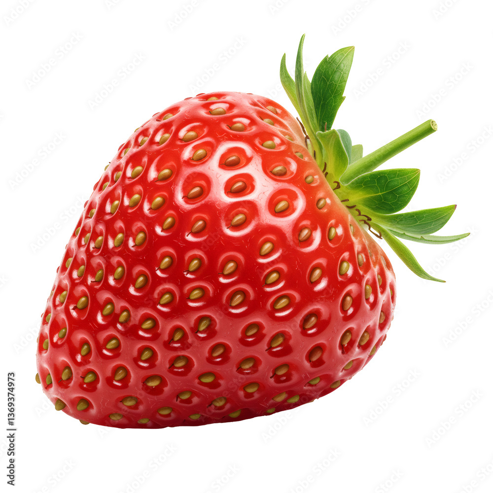Ripe Red Strawberry Isolated on Transparent Background Ripe Red Strawberry Isolated on Transparent Background