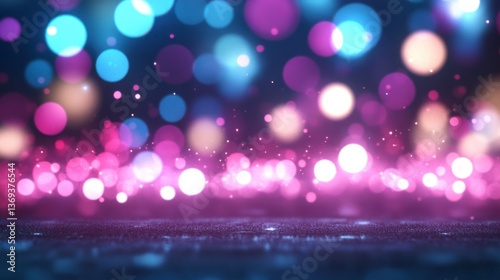 Colorful bokeh lights nighttime celebration digital art party atmosphere close-up view vibrant energy for festive events