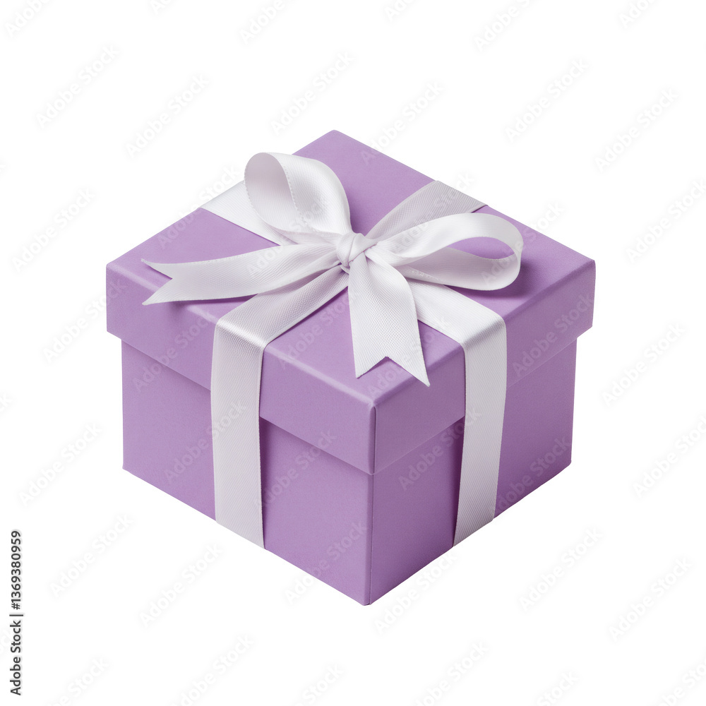 Small Purple Gift Box with White Ribbon Small Purple Gift Box with White Ribbon