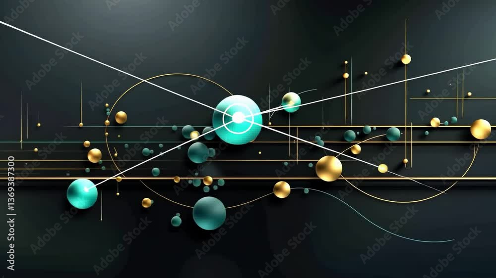 Abstract technological design with interconnected spheres