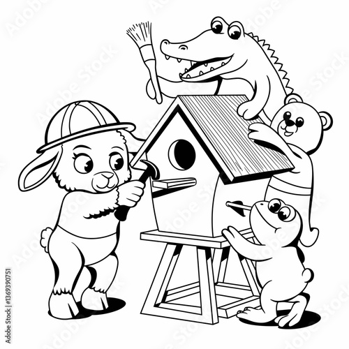 kdp cover, cover, book cover, cartoon illustration, cute coloring book cover, cute kids illustration, cartoon cover, kawaii coloring, easy and bold, kawaii cover, cozy, cozy cover, fuzzy, hygge, color