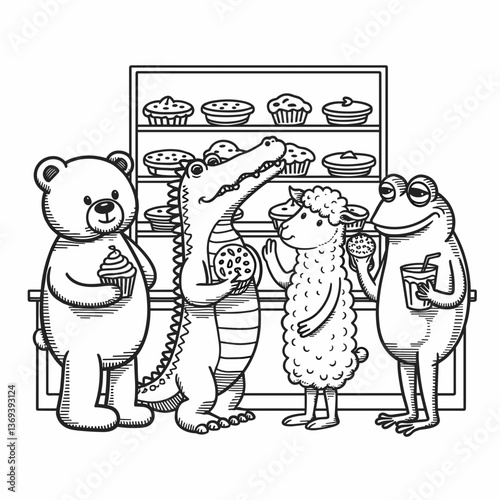 kdp cover, cover, book cover, cartoon illustration, cute coloring book cover, cute kids illustration, cartoon cover, kawaii coloring, easy and bold, kawaii cover, cozy, cozy cover, fuzzy, hygge, color