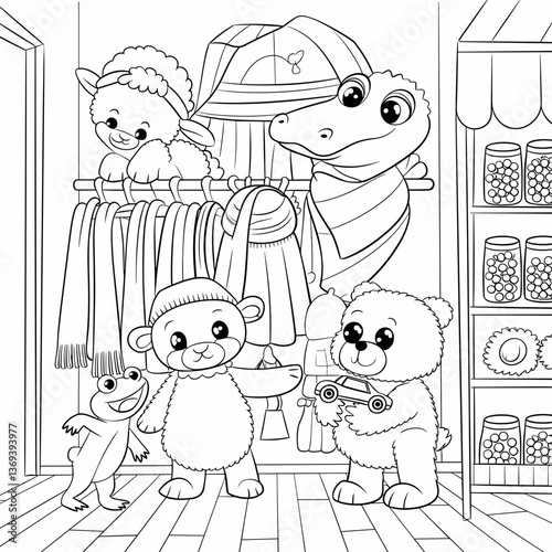 kdp cover, cover, book cover, cartoon illustration, cute coloring book cover, cute kids illustration, cartoon cover, kawaii coloring, easy and bold, kawaii cover, cozy, cozy cover, fuzzy, hygge, color