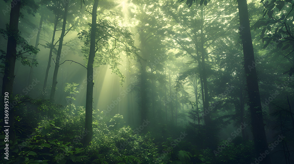 Fog-enshrouded Forest: A Mystical Symphony of Tranquillity and Wilderness Fog-enshrouded Forest: A Mystical Symphony of Tranquillity and Wilderness