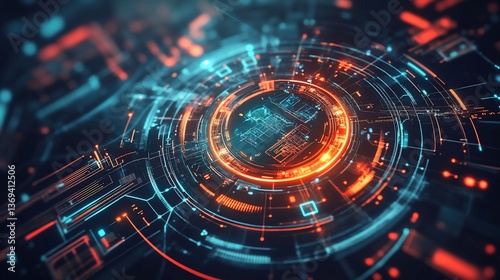 Wallpaper Mural Abstract digital circuit board design. Torontodigital.ca