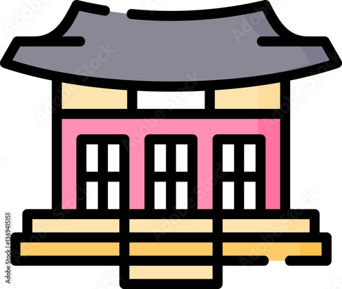 hanok Illustration on a white background