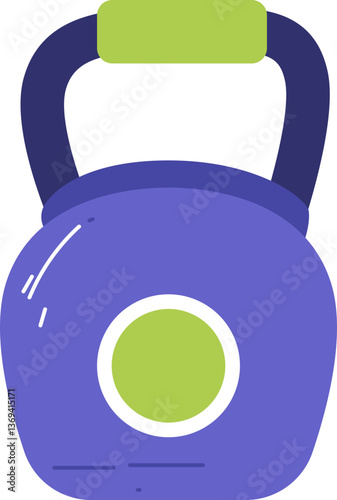 Purple and green kettlebell illustration Perfect for fitness and exercise themes