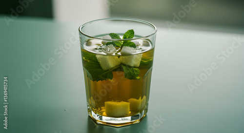 Wallpaper Mural Iced Tea With Mint And Fruit Cubes In Glass Torontodigital.ca