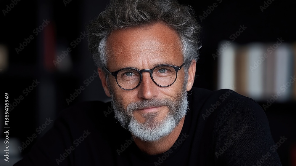 Mature man with glasses and beard Mature man with glasses and beard