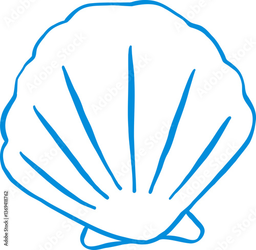 Coastal Cowgirl Simple Seashell Outline Playful Hand Draw