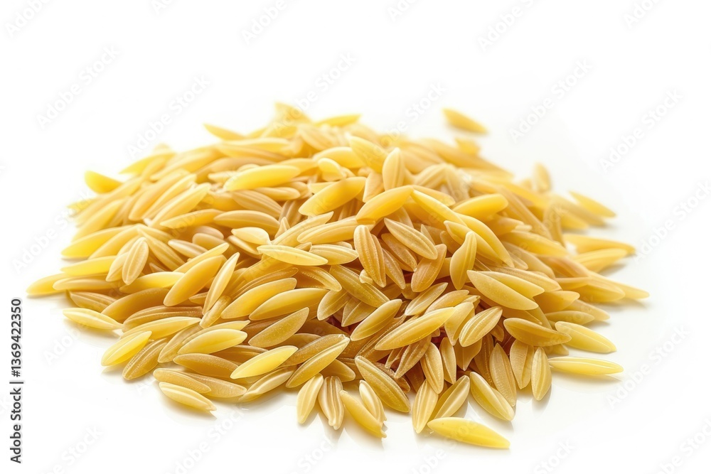 High Definition Visual of Orzo Pasta Isolated on White Background High Definition Visual of Orzo Pasta Isolated on White Background