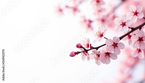 Wallpaper Mural Delicate cherry blossom branches isolated on white background, white, tree Torontodigital.ca