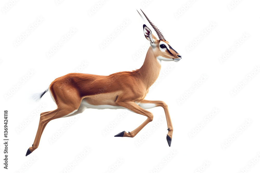 Obraz premium Impala Antelope Leaps Gracefully Across