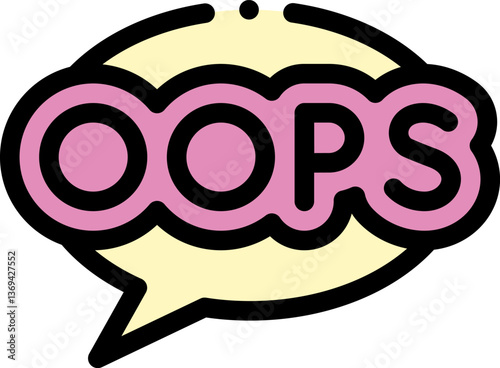 oops Illustration on a white background.