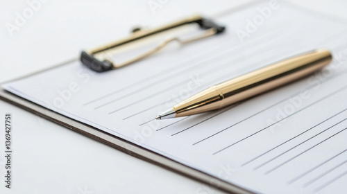 Wallpaper Mural pen rests on lined paper attached to clipboard, ready for writing Torontodigital.ca