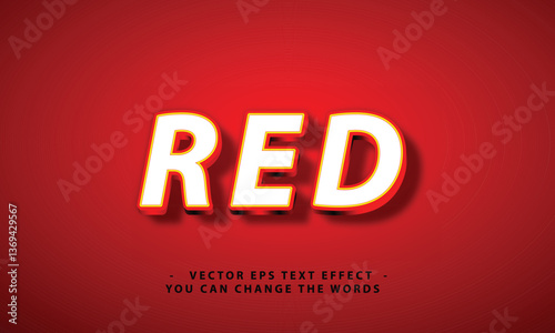red text with effect illustration