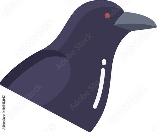 raven Illustration on a white background.