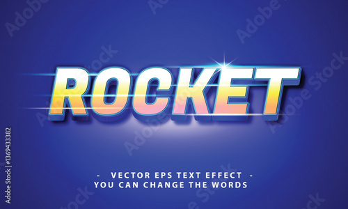 rocket text with effect illustration